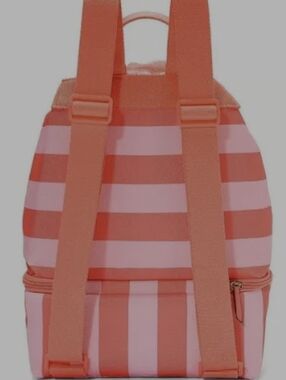 NWT Victoria's Secret Pink & Coral Striped Drawstring Backpack VS Summer Cooler